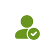Green color icon for follow-ups