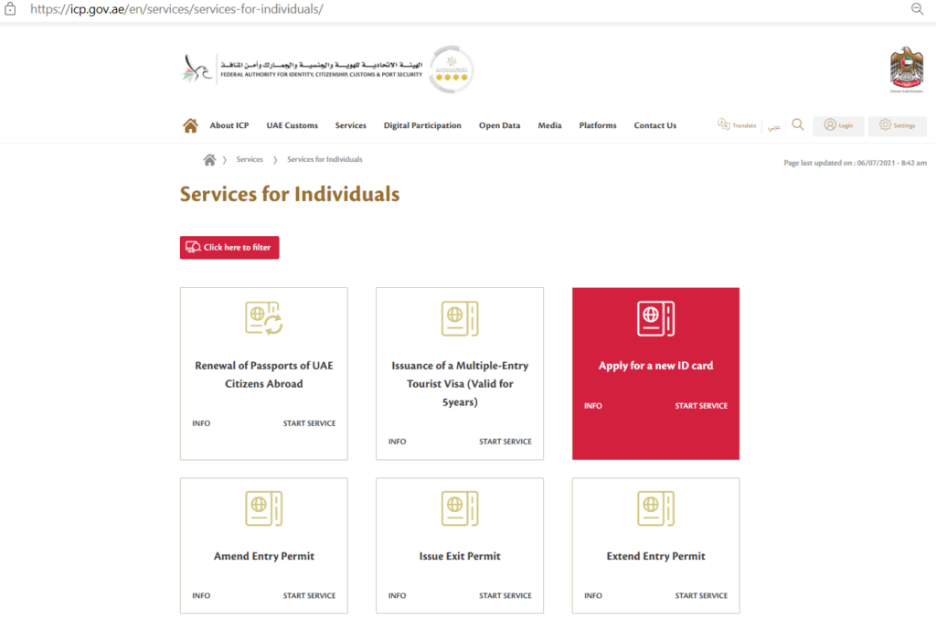 screenshot ICP Website