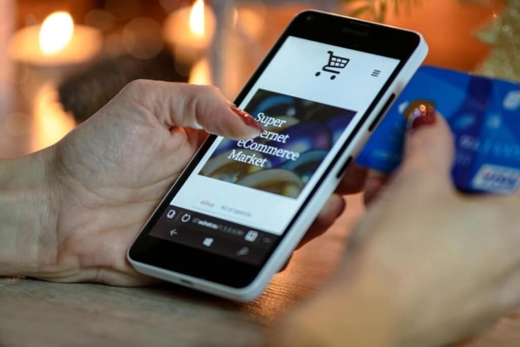 e-commerce store on a mobile phone screen